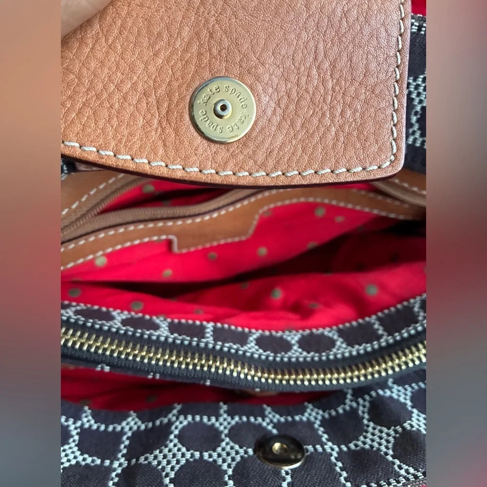 Kate Spade Brown and Red Geometric Shoulder Bag